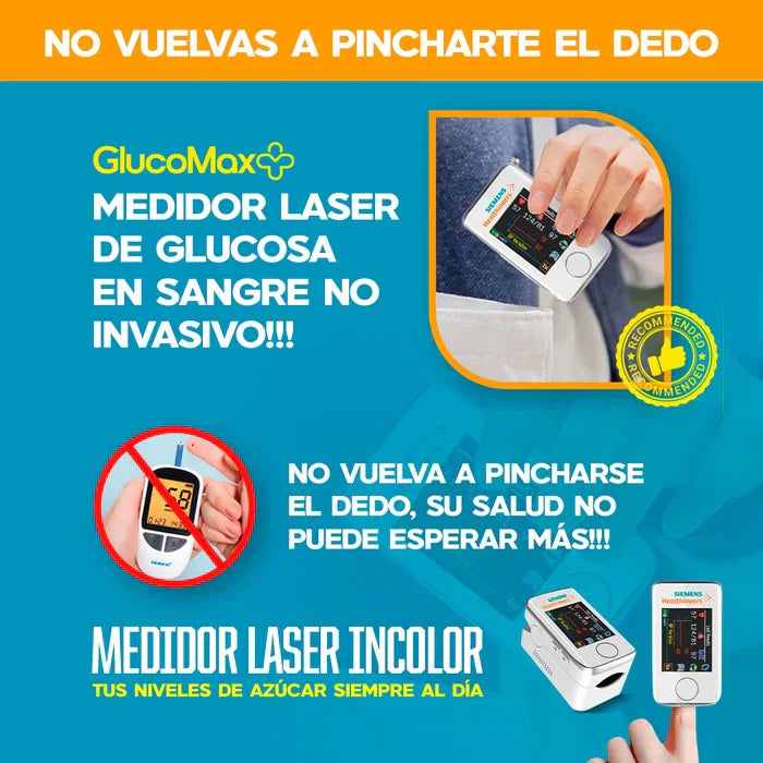 Medidor de Glucosa en Sangre Multifunción 3 en 1, pulso, glucosa y presión.